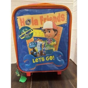 Disney Handy Manny Rolling Suitcase Kids Luggage Wheels Pull Handle Orange Red